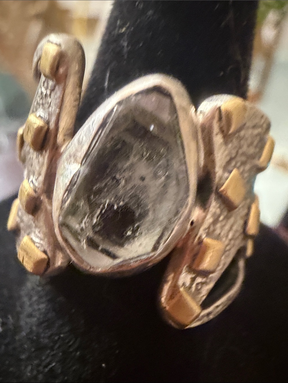 STERLING 💯 HAND MADE w lavender AMETHYST stone and brass accents